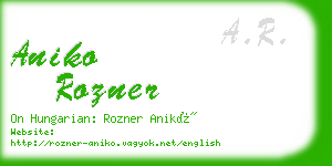 aniko rozner business card